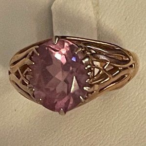 STS 925 Sterling Silver with Rose Tone Gold Plated Ring